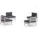vidaXL 4-delige loungeset met antracietkleurige kussens, grenenhout