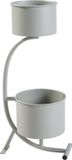 en.casa Plantenstandaard Almelo 63x29x21 cm metaal lichtgrijs