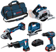 Bosch Professional Accu Toolkit 5-delig 18V GSR+GWS+GKS+GSA+GST in Toolbag - 0615990N39