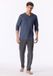 SCHIESSER - Pyjama lang - Heren - faded denim - Gestreept