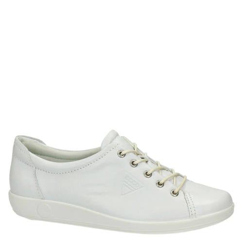 Ecco Soft 2.0 leren veterschoenen wit