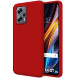 Tumundosmartphone Zachte vloeibare siliconen beschermhoes voor Xiaomi Poco X4 GT 5G, rood