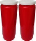 Enlightening Candles Bougie funéraire/Lumière commémorative - 2x - Rouge - 7cm x 20 cm - 9 jours - Bougie de neuvaine - Bougie commémorative - Lumière funéraire/Lumière commémorative