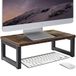 OROPY Houten Monitorstandaard met Metalen Frame, pc-laptopschermverhoger, Desktopopslagorganizer voor Thuis of op Kantoor - L40 x W23 x H14cm