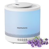 Homvana Luchtbevochtiger slaapkamer, 1,5L bovenste vulkoelnevel, kleine luchtbevochtiger voor babykinderkamer, planten en kinderkamers, 3-in-1 diffuser