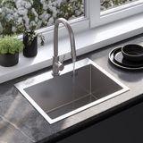 Rea Liam Keukenspoelbak Geborsteld Nikkel 58X45X18,5Cm