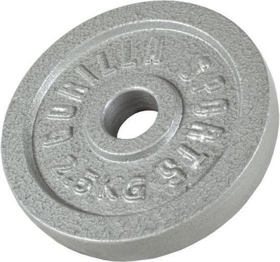 Gorilla Sports Gewichtsschijf - Halterschijf - 2,5 kg - Gietijzer - 30 mm