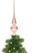Merkloos / Sans marque Decoris Kerst piek - 1x - lichtroze - 26 cm - glas - glans