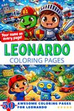 Leonardo Coloring Pages: Awesome Impact! Your name on every page - Leonardo coloring book - 6x9" - 50x Leonardo coloring page - Perfect Gift