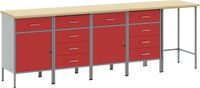 vidaXL Werkkast Set met lade met opslag 5 st Rood en Grijs