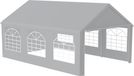 QEENTOE Vouwpartytent 4x6 meter met ramen, waterdicht, grijs