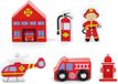 Viga Toys - Houten treinbaan accessoireset brandweerkazerne