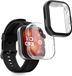 kwmobile 2x housse de montre connectée pour Huawei Watch Fit 4 Pro - Coque de montre de sport en silicone - Étui de suivi d'activité en transparent / noir