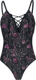 Gothicana by EMP Gothicana meerkleurig badpak met all-over print - Dames - S