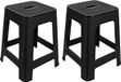 Hega Hogar tabouret - 2x - Rotan line - anthracite - plastique - 37 x 37 x 45 cm - empilable