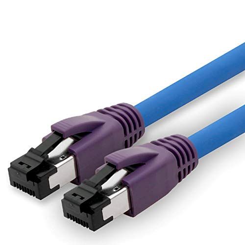 1aTTack.de 15m Cat.8 netwerkkabel CAT8 kabel CAT 8 2000 MHz 40 Gbit s 40GBase-T high end Poe+ patchkabel Ethernetkabel AWG24 koper LSZH blauw - 1 stuk 15m