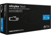 MERCATOR MEDICAL Nitrylex Zwarte wegwerphandschoenen van nitril; onderzoek; poedervrij; niet-steriel; matzwart; maat M (7-8), dispenserbox 100 stuks