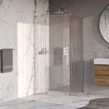 Brauer Stellar - Douchecabine met Draaideur - Helder Glas - 100x80x200 cm - Omkeerbaar - incl. Glascoating - Chroom