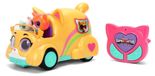 SuperKitties Voiture télécommandée 17 cm - 2,4 GHz - Avec lumière et son - 2 figurines - Dès 6 ans