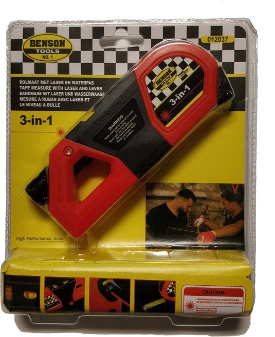 Benson Rolmaat met laser en waterpas - 3-in-1 - 3 meter