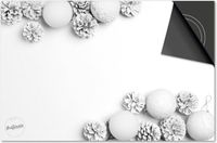 Dietrix Inductie Beschermer - 78x52cm - Feestdagen - Witte Kerstballen