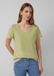 s.Oliver T-shirt V-hals Korte mouw Katoenmix Effen Olijfgroen Maat 44