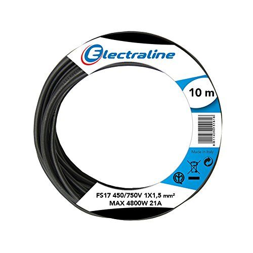 Electraline 13071 voertuigkabel FS17, 1 x 1,5 mm², zwart, 10 m