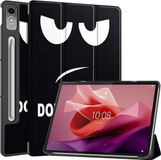 Selected by GSMpunt.nl Lenovo Tab P12 Hoes Tri-Fold Book Case met Standaard Don't Touch Me