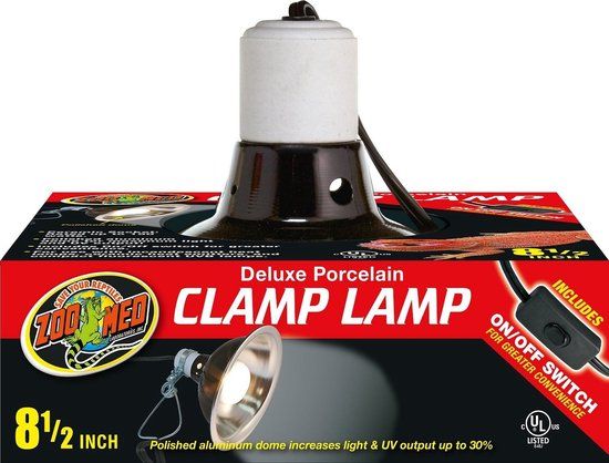 ZOOMED Deluxe Porcelain CLAMP LAMP 22cm - Black - Ceramic - 150W