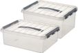 Sunware Opberg boxen set 6x - kunststof met deksel in 10 en 15 Liter