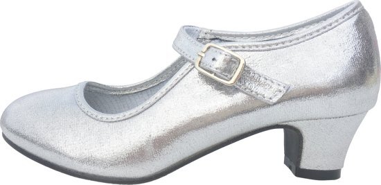 Spaansejurk NL Elsa schoenen zilver glossy /Spaanse Prinsessen schoenen-maat 27 binnenmaat 17 5 cm bij jurk