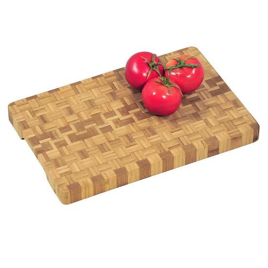 Decopatent Professionele FSC® Houten Bamboe Snijplank, met verzonken handgrepen | Dikke snij plank | Afm. 36 x 24 x 3 Cm. | Pro Snijplank