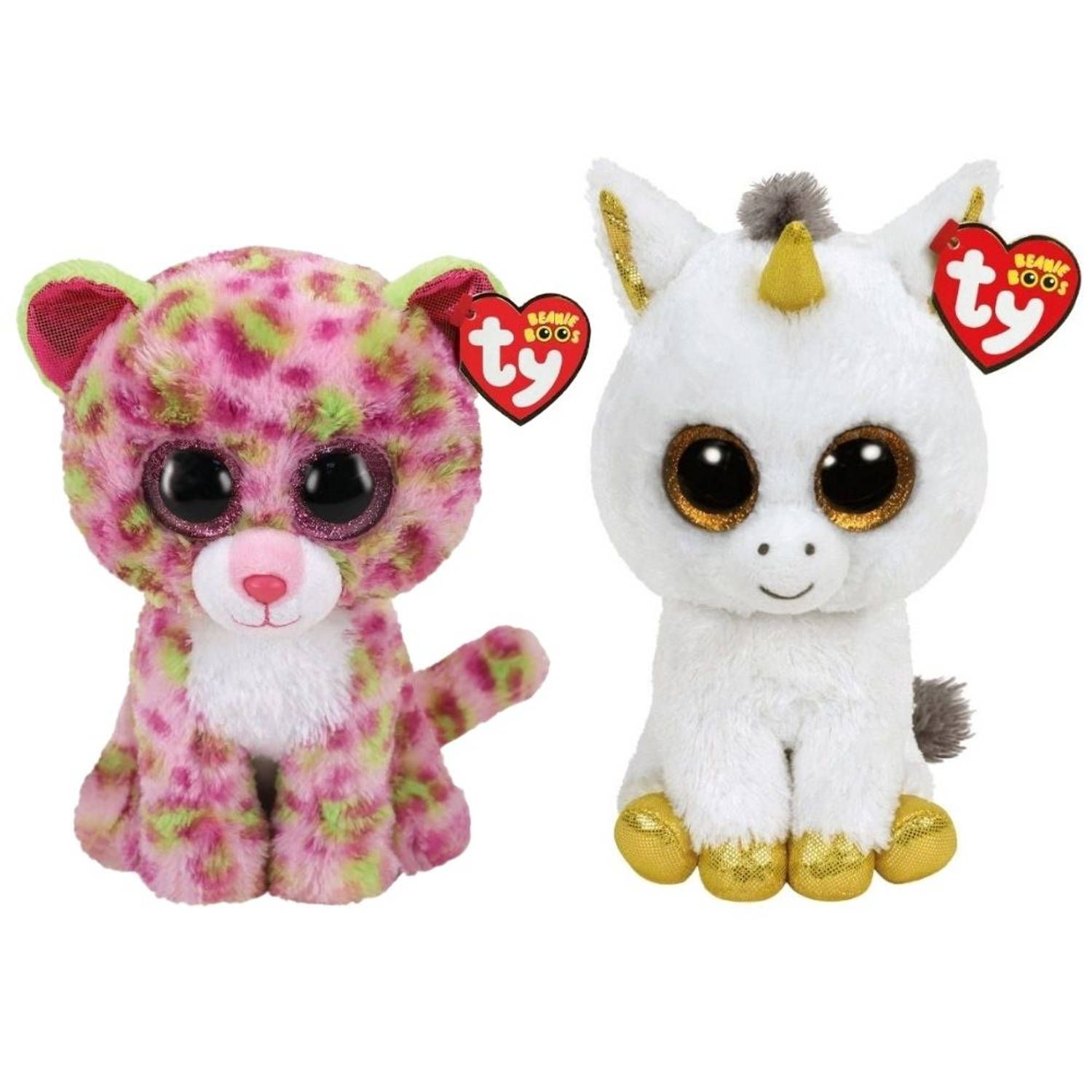 TY - Knuffel - Beanie Buddy - Lainey Leopard & Pegasus Unicorn