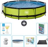 EXIT Toys EXIT Rond Lime Frame Zwembad - 360 x 76 cm - Inclusief Pomp - Afdekzeil