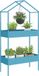 Outsunny Bloemenstandaard - Metaal - 75x35x150cm - Blauwgroen