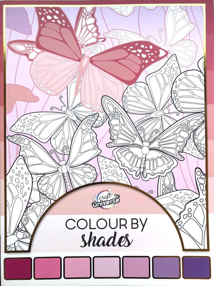 craft universe Colour by Shades Kleurboek volwassenen Universe Roze