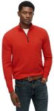 Superdry Wool Blend Half Zip Jumper M6110688a I10 Vermillion Orange Marl Men's Size XXL