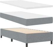 vidaXL Boxspringbed met hoofdeinde, lichtgrijs, 100 x 200 cm, stof