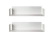 Teebooks – 2 Zwevende Wandplanken 60 cm | Onzichtbaar & Minimalistisch Design | Wandbibliotheek | Made in Italy | Wit | Hoogwaardig Staal | Eenvoudige Wandmontage
