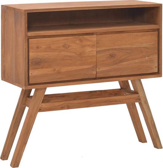 vidaXL Wandtafel 80x30x80 cm massief teakhout
