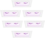 Ledvion – 6x Trimless Smart LED Inbouwspot Dubbelarmatuur 130x130mm – Wit – Dimbaar – Kantelbaar – GU10 – RGB+CCT – 4.9W – IP20
