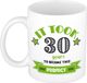 Bellatio Decorations Mok 30 jaar - groen - keramiek - 300 ml