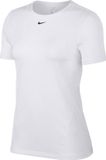 Nike Pro Top Dames Sportshirt Korte Mouw Polyester Wit Maat S