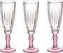 Vivalto Champagneglazen Exotic Collection - set 6x - roze voet - 170 ml - Champagne flutes