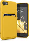 kwmobile telefoonhoesje geschikt voor Apple iPhone SE (2022) / SE (2020) / 8 / 7 - Hoesje met pasjeshouder - TPU case in stralend geel
