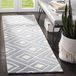 Safavieh Verity Area tapijt, handgeweven wollen loper tapijt in blauw/ivoor, 62 X 240 cm