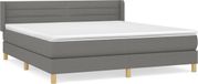 vidaXL Boxspring met matras stof donkergrijs 160x200 cm