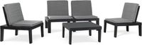 Salon de jardin Molok 5 pièces - Gris - 4 personnes