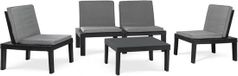 Salon de jardin Molok 5 pièces - Gris - 4 personnes