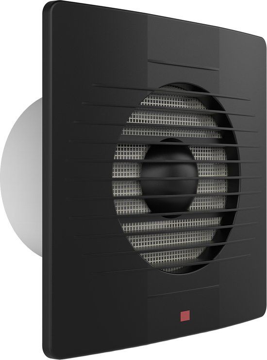 BES LED Badkamer Ventilator Ø100mm - 12W - 100m3 - Mat Zwart